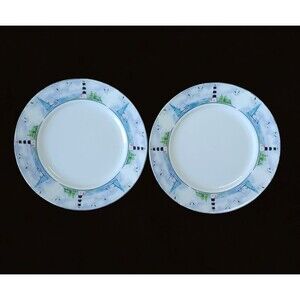 Set Of 2 Lighthouse Pottery Dinner Plates